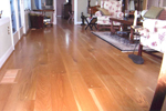 An impressive white oak living room, wide tudor with plugs - large photo